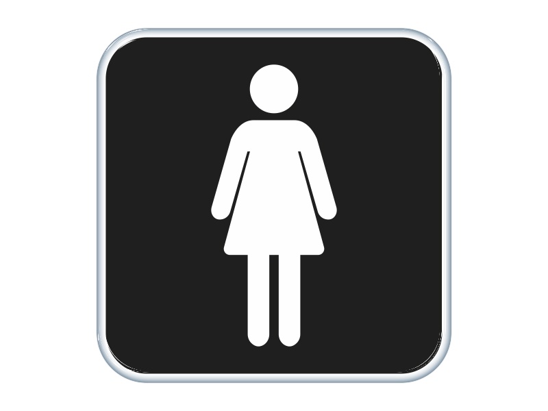 Samolepka - WC - dámské (černá)