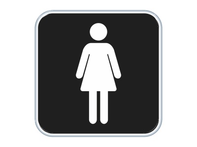 Samolepka - WC - dámské (černá)