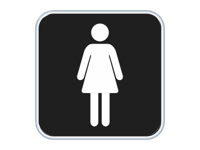 Samolepka - WC - dámské (černá)