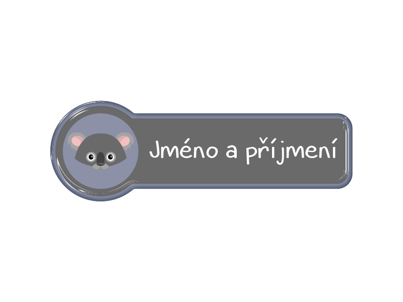 Samolepka - jméno a příjmení s motivem koala