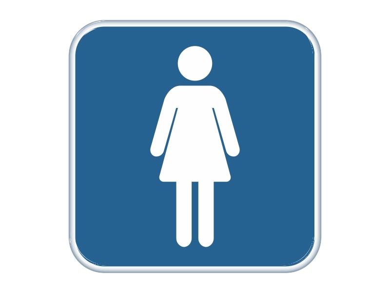 Samolepka - WC - dámské (modrá)