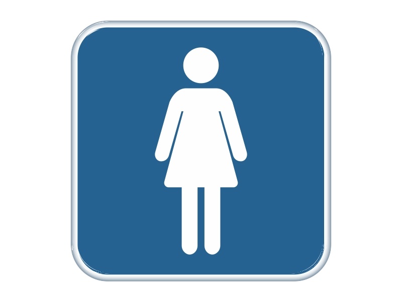 Samolepka - WC - dámské (modrá)