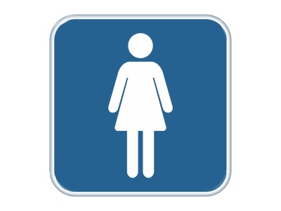 Samolepka - WC - dámské (modrá)