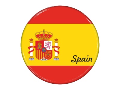Samolepka - Vlajka Španělsko - kruh s textem