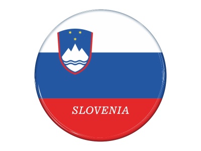 Samolepka - Vlajka Slovinsko - kruh s textem
