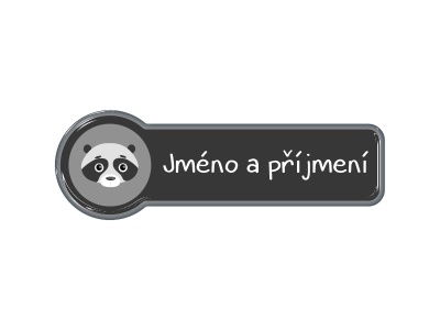 Samolepka - jméno a příjmení s motivem panda