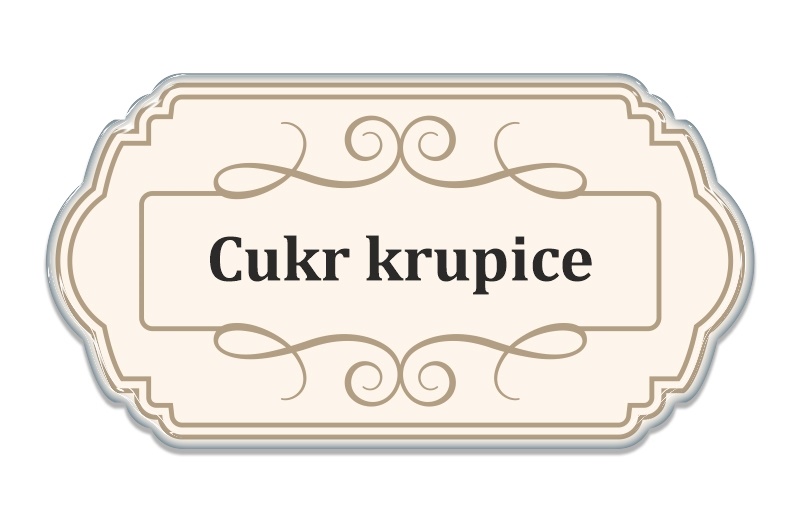 Nálepky do kuchyně na dózy - A béžová - 10 ks