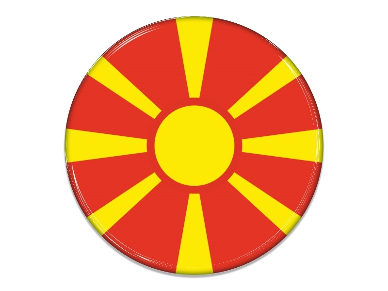 Samolepka - Vlajka Severní Makedonie - kruh