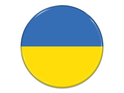 Samolepka - Vlajka Ukrajina - kruh