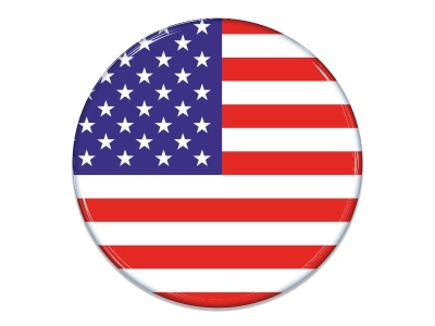 Samolepka - Vlajka USA - kruh