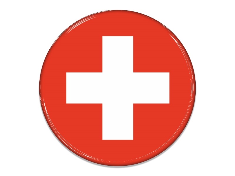 Samolepka - Vlajka Švýcarsko - kruh