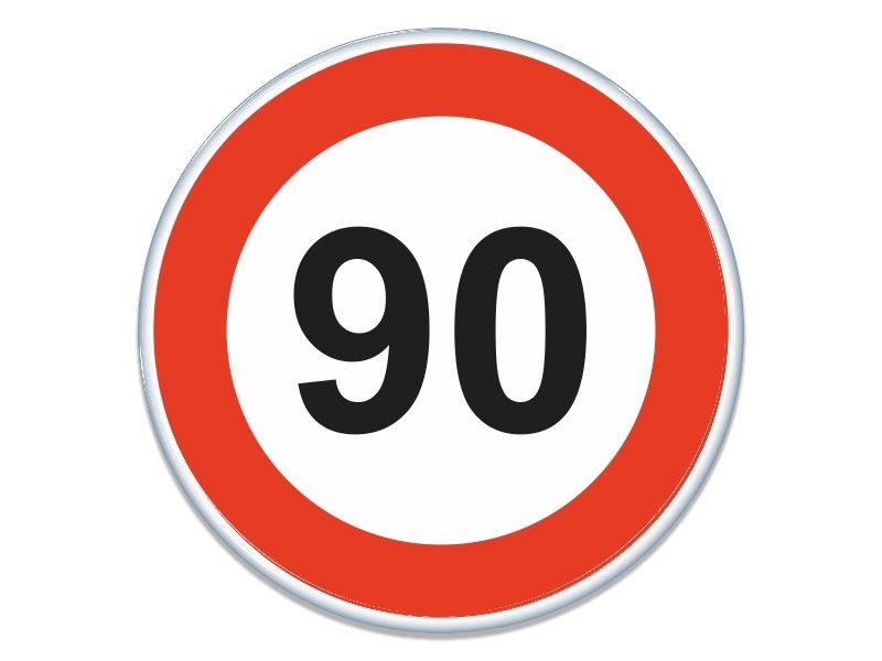 Samolepka - Maximální povolená rychlost 90 km/h
