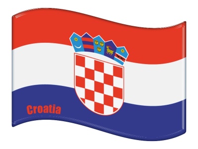 Samolepka - Vlajka Chorvatsko - s textem