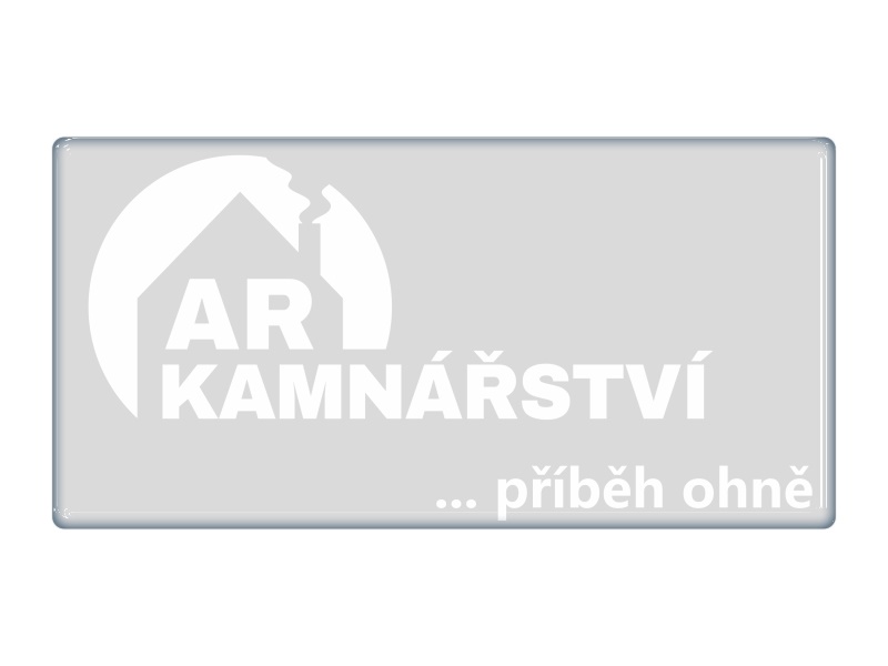 Zakázková samolepka - kamnářství bílé 20x10cm