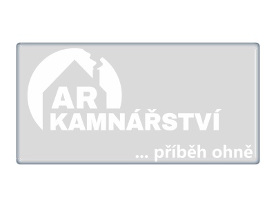 Zakázková samolepka - kamnářství bílé 20x10cm