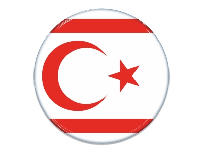 Samolepka - Vlajka Severní Kypr - kruh