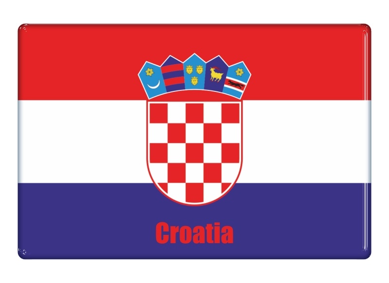 Samolepka - Vlajka Chorvatsko - obdélník s textem