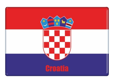 Samolepka - Vlajka Chorvatsko - obdélník s textem