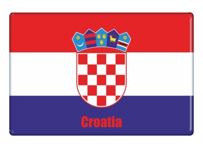 Samolepka - Vlajka Chorvatsko - obdélník s textem