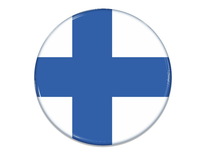 Samolepka - Vlajka Finsko - kruh