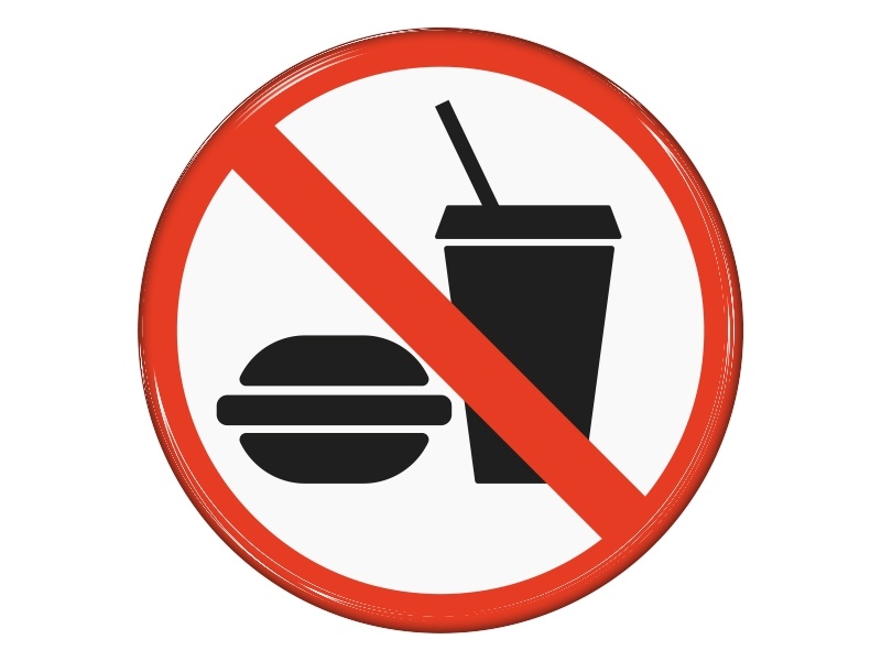 Samolepka - Zákaz konzumace jídla
