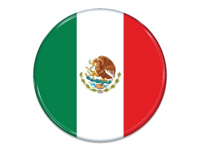 Samolepka - Vlajka Mexiko - kruh