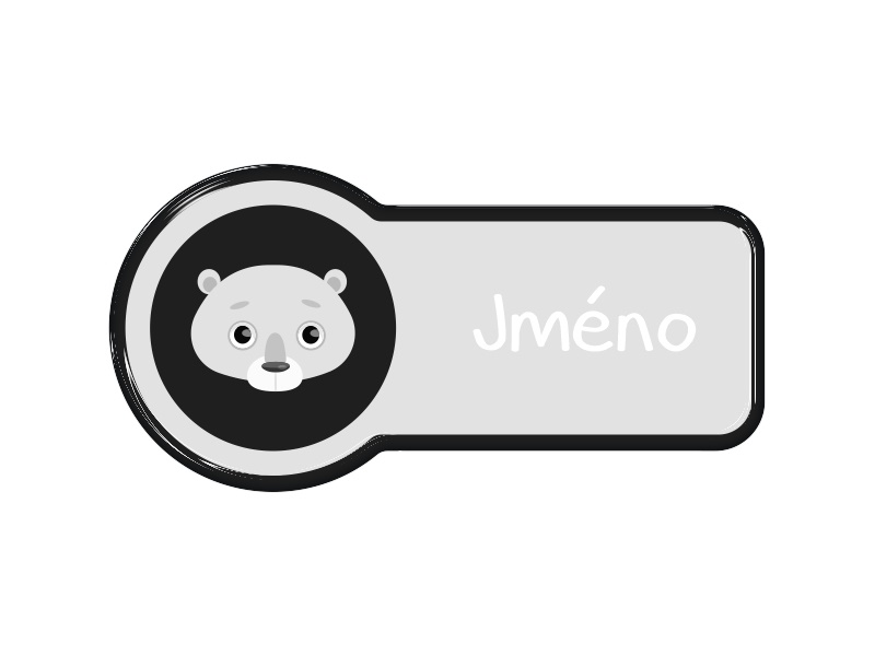 Samolepka - jméno s motivem lední medvěd