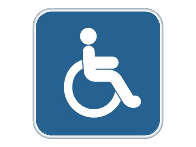 Samolepka - WC pro invalidy (modrá)