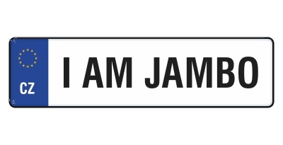 Zakázková  samolepka - SPZ - I am Jambo