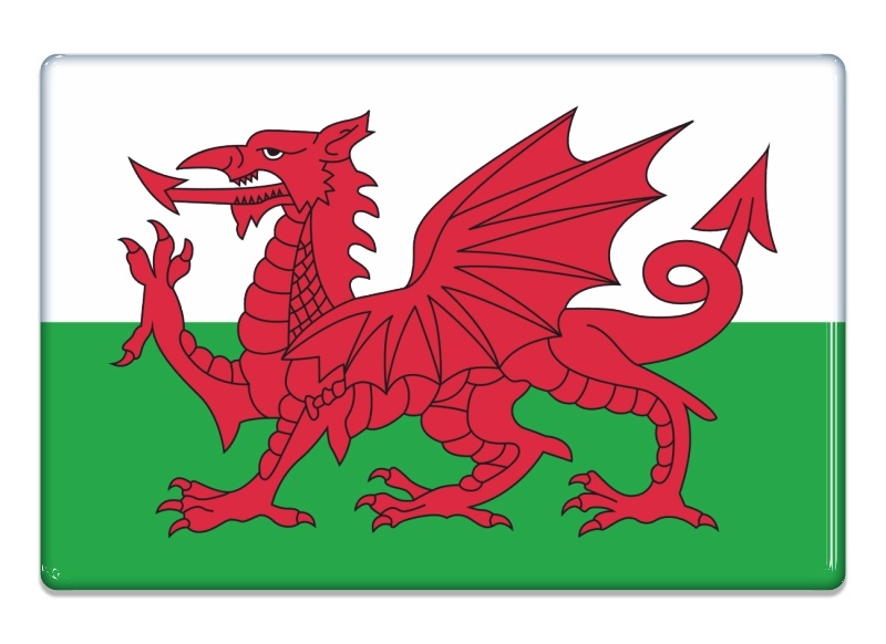 Samolepka - Vlajka Wales - obdélník