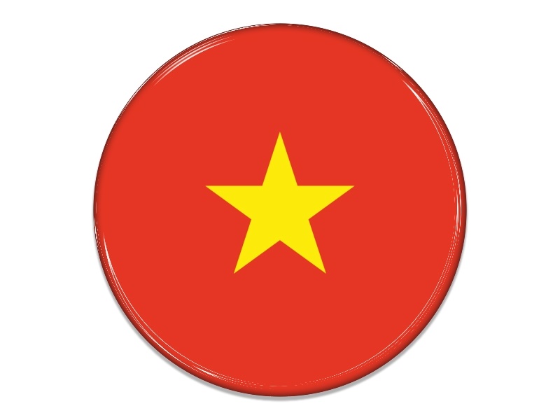 Samolepka - Vlajka Vietnam - kruh