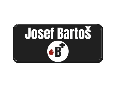 Zakázková samolepka - Josef Bartoš identifikační štítek