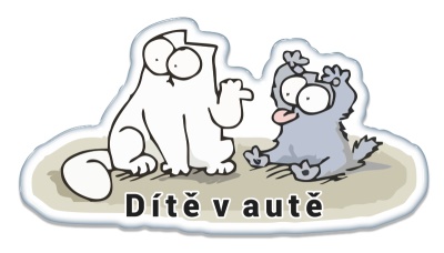 Zakázková  samolepka - Dite v aute