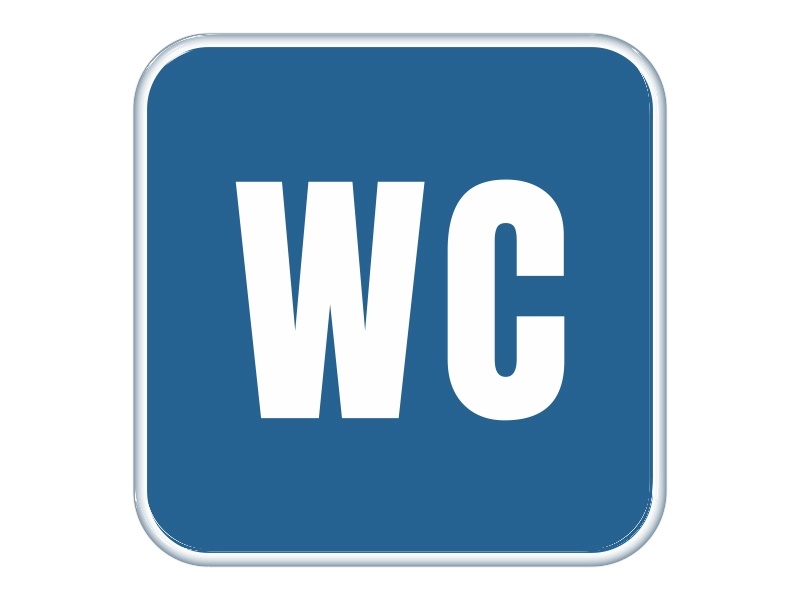 Samolepka - WC (modrá)