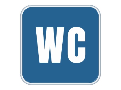 Samolepka - WC (modrá)