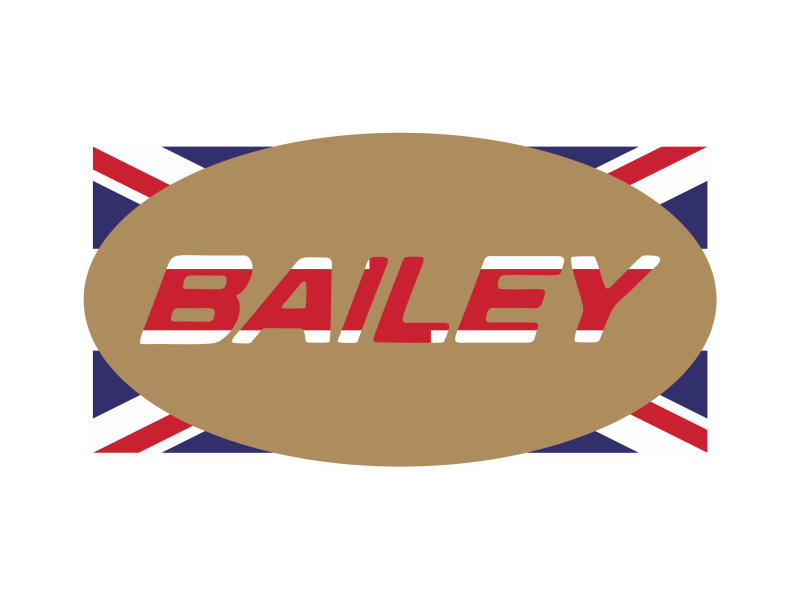 Zakázková samolepka - Bailey č3. žlutá + vlajka, bílý okraj LAMINO
