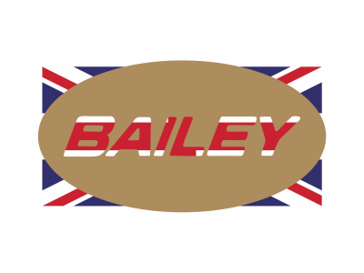 Zakázková samolepka - Bailey č3. žlutá + vlajka, bílý okraj LAMINO