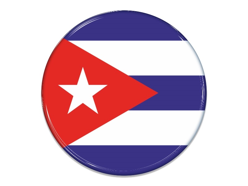 Samolepka - Vlajka Kuba - kruh