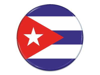 Samolepka - Vlajka Kuba - kruh