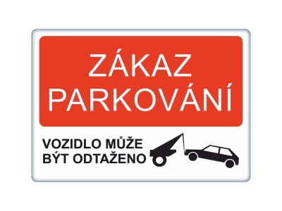 Samolepka - Zákaz parkování