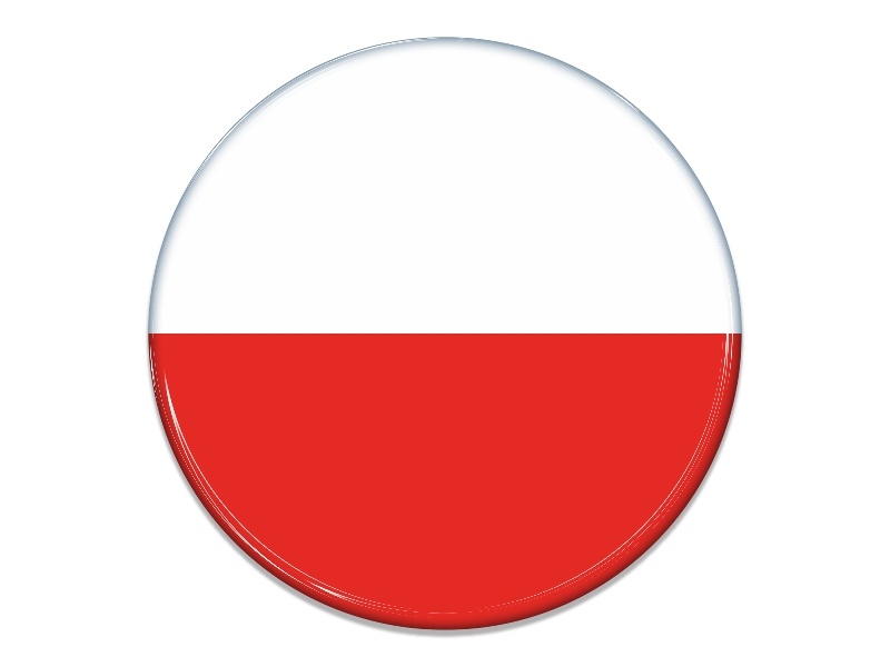 Samolepka - Vlajka Polsko - kruh