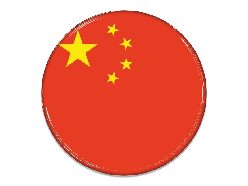 Samolepka - Vlajka Čína - kruh
