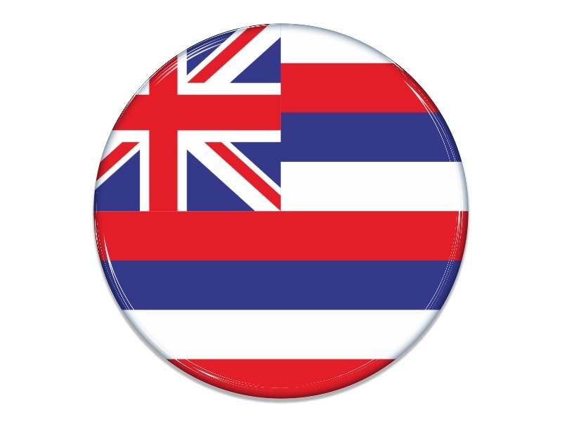 Samolepka - Vlajka Hawai - kruh